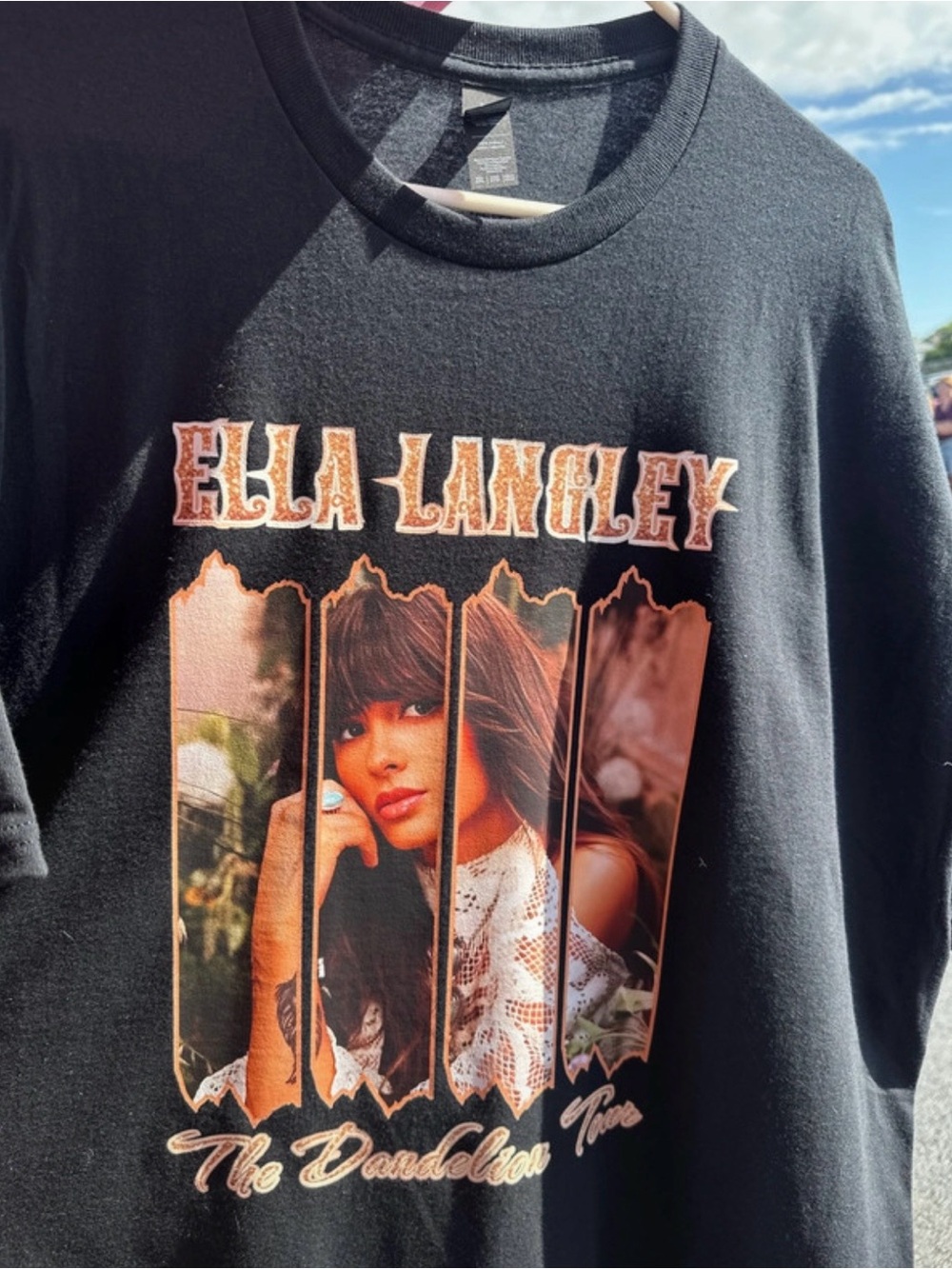 Gildan Black Tee with Orange Photo Graphic - Ella Langley
